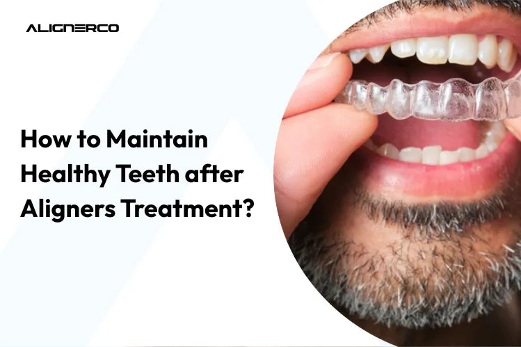 Ein Mann setzt eine durchsichtige Zahnspange ein.