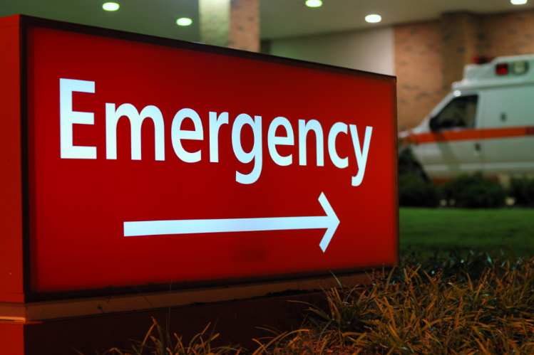 A broken tooth, which is a dental emergency