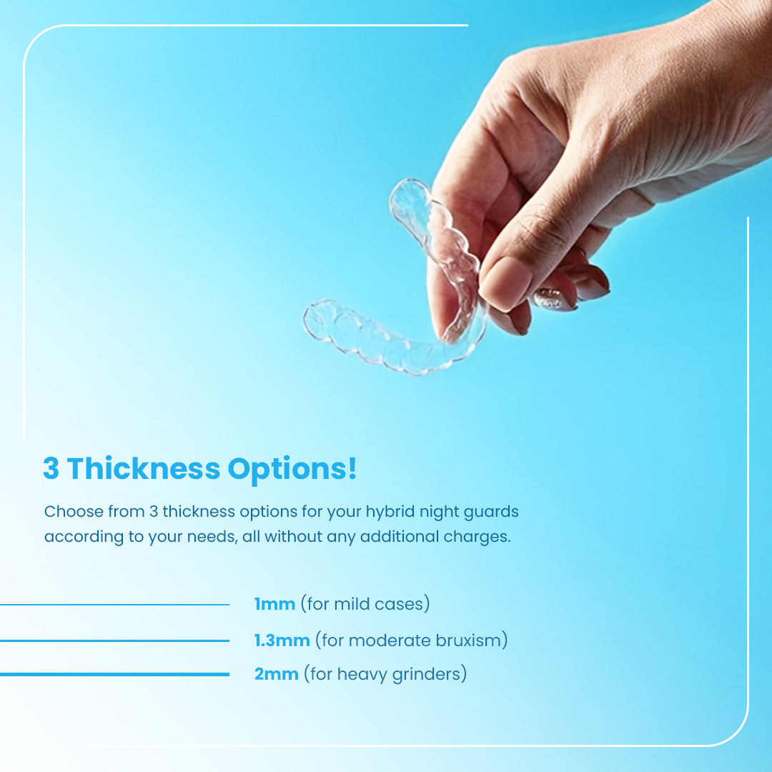 ALIGNERCO Custom Hybrid Night Guard for Protection Against Teeth Grinding/ Clenching/Bruxism and TMJ